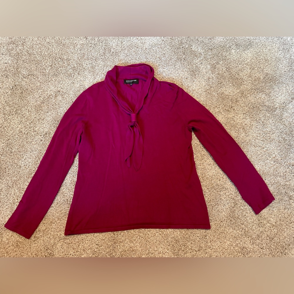 Jones New York Collection Tie Neck Sweater